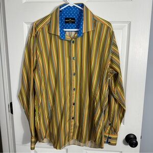 Bertigo size 2XL dress shirt, cotton, stripes, vibrant, office, date